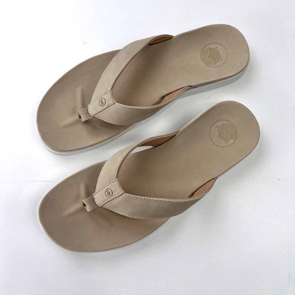 PETER MILLAR Crown Hyperlight Slide Leather Flip Flop Stone Men's Size 11 Summer